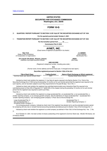 Thumbnail Avnet 10-Q Quarterly Report FY2022 