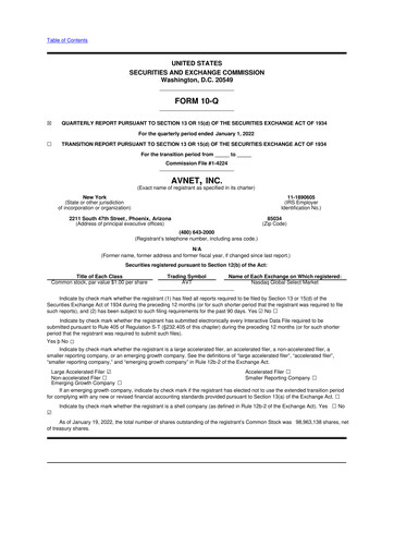 Thumbnail Avnet 10-Q Quarterly Report FY2022 