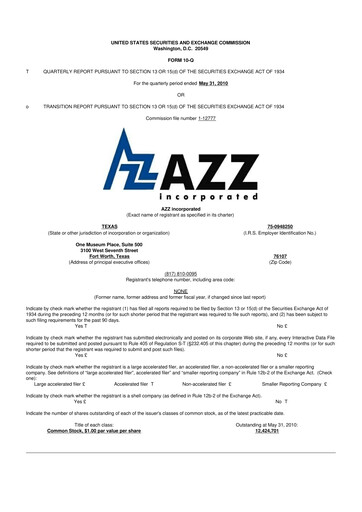 Thumbnail AZZ 10-Q Quarterly Report FY 