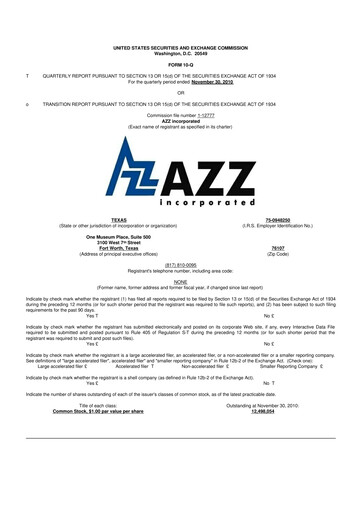 Thumbnail AZZ 10-Q Quarterly Report FY 