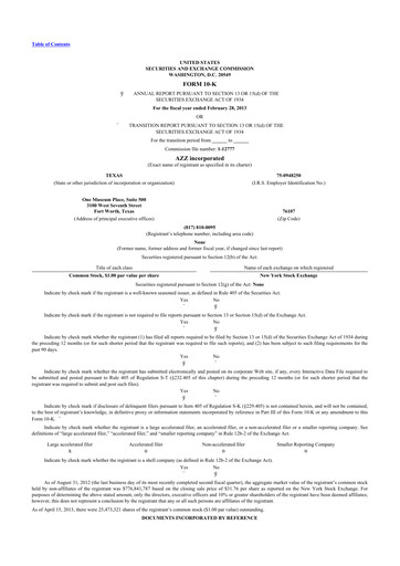 Thumbnail AZZ 10-K Annual Report 2013