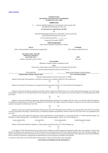 Thumbnail AZZ 10-K Annual Report 2015