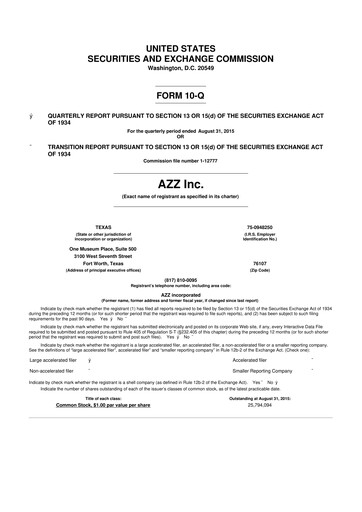 Thumbnail AZZ 10-Q Quarterly Report FY2016 