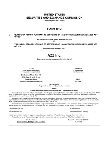 Thumbnail AZZ 10-Q Quarterly Report FY2016 