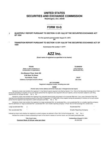 Thumbnail AZZ 10-Q Quarterly Report FY2017 