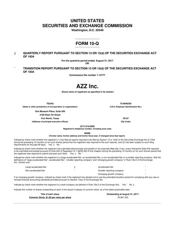 Thumbnail AZZ 10-Q Quarterly Report FY2018 