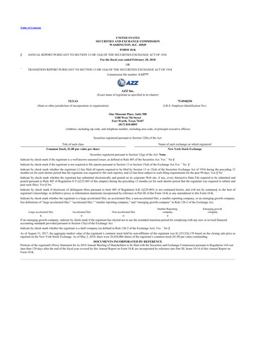 Thumbnail AZZ 10-K Annual Report 2018