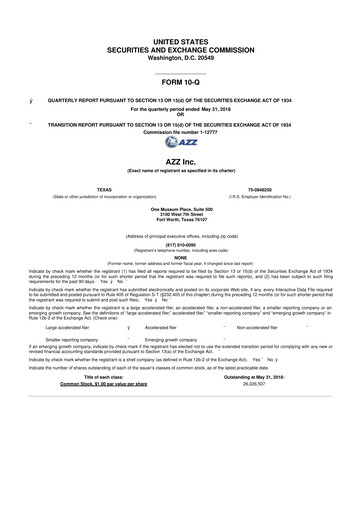 Thumbnail AZZ 10-Q Quarterly Report FY2019 