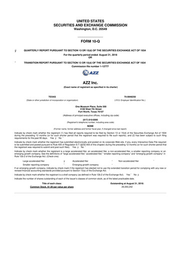 Thumbnail AZZ 10-Q Quarterly Report FY2019 