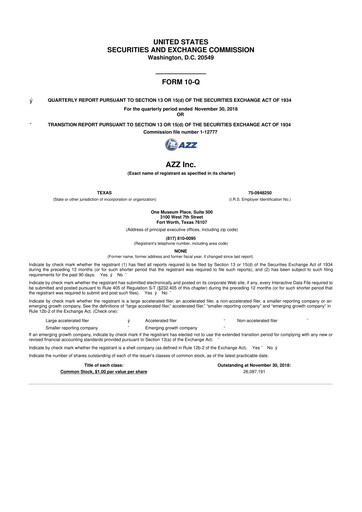 Thumbnail AZZ 10-Q Quarterly Report FY2019 