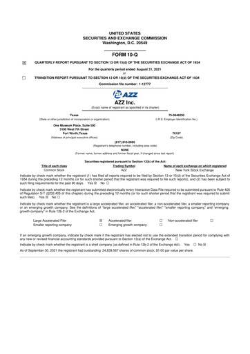 Thumbnail AZZ 10-Q Quarterly Report FY2022 