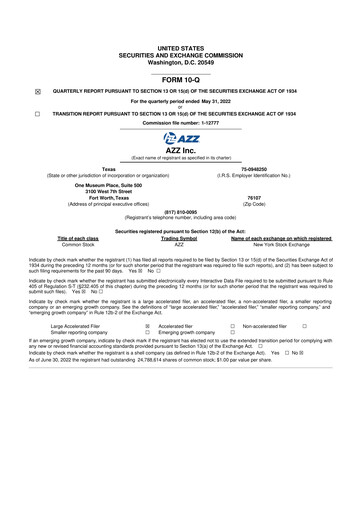 Thumbnail AZZ 10-Q Quarterly Report FY2023 