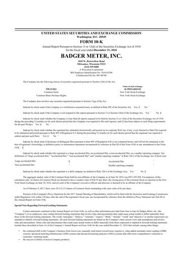 Thumbnail Badger Meter
 10-K Annual Report 2016