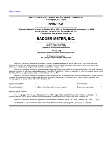 Thumbnail Badger Meter
 10-Q Quarterly Report FY2017 