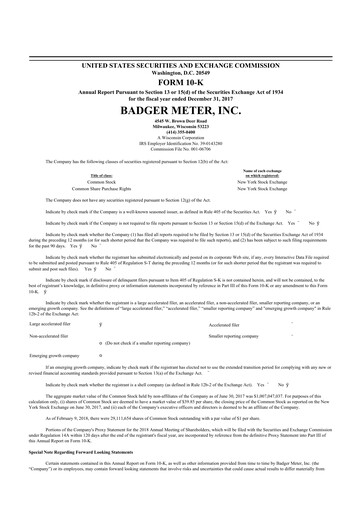 Thumbnail Badger Meter
 10-K Annual Report 2017