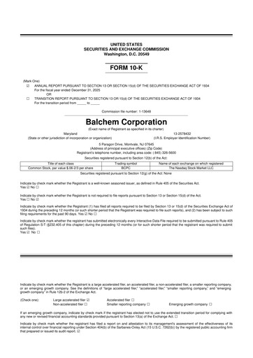 Thumbnail Balchem 10-K Annual Report 2025