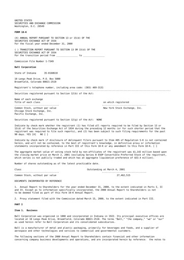 Thumbnail Ball Corporation
 10-K Annual Report 