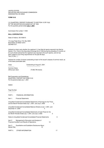 Vorschaubild Ball Corporation
 10-Q Quartalsbericht  