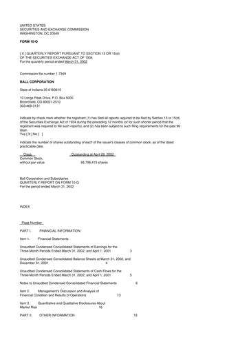 Vorschaubild Ball Corporation
 10-Q Quartalsbericht  