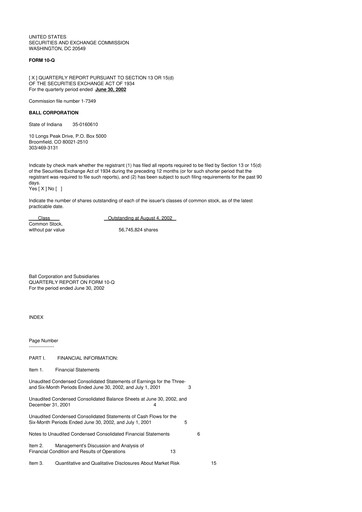 Vorschaubild Ball Corporation
 10-Q Quartalsbericht  