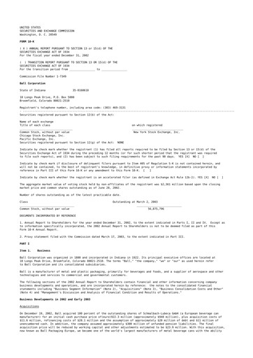Thumbnail Ball Corporation
 10-K Annual Report 