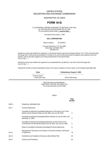 Vorschaubild Ball Corporation
 10-Q Quartalsbericht  