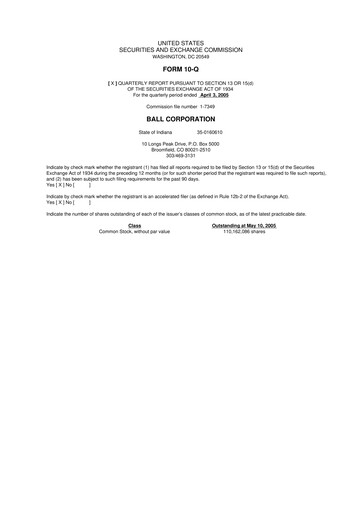Vorschaubild Ball Corporation
 10-Q Quartalsbericht  