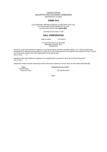 Vorschaubild Ball Corporation
 10-Q Quartalsbericht  