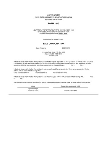 Vorschaubild Ball Corporation
 10-Q Quartalsbericht  