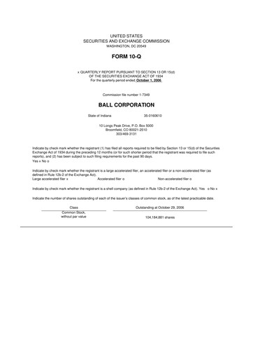 Vorschaubild Ball Corporation
 10-Q Quartalsbericht  