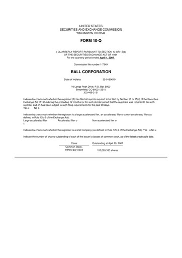 Vorschaubild Ball Corporation
 10-Q Quartalsbericht  