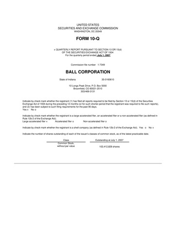 Vorschaubild Ball Corporation
 10-Q Quartalsbericht  