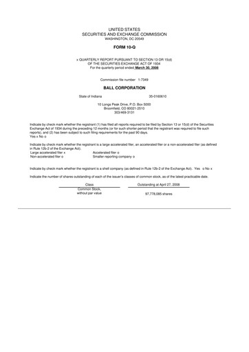 Vorschaubild Ball Corporation
 10-Q Quartalsbericht  
