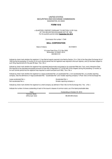 Vorschaubild Ball Corporation
 10-Q Quartalsbericht 2010 