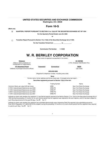 Thumbnail W. R. Berkley 10-Q Quarterly Report FY2026 