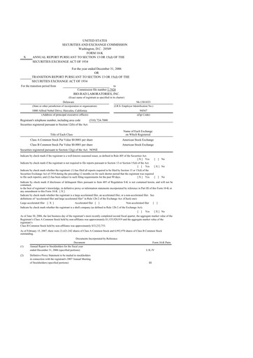 Thumbnail Bio-Rad Laboratories 10-K Annual Report 