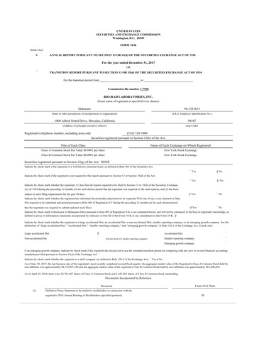 Thumbnail Bio-Rad Laboratories 10-K Annual Report 2017