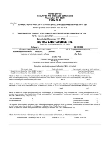 Thumbnail Bio-Rad Laboratories 10-Q Quarterly Report FY2026 