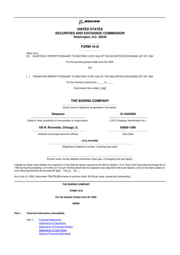 Miniature Boeing 10-Q Rapport trimestriel  