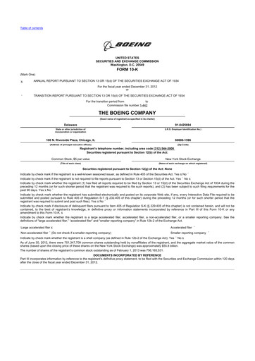 Thumbnail Boeing 10-K Annual Report 2012