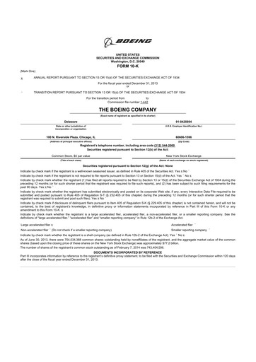 Thumbnail Boeing 10-K Annual Report 2013