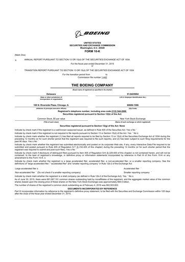 Thumbnail Boeing 10-K Annual Report 2015