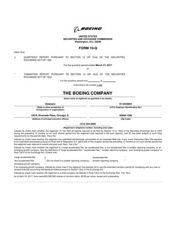 Miniature Boeing 10-Q Rapport trimestriel 2017 