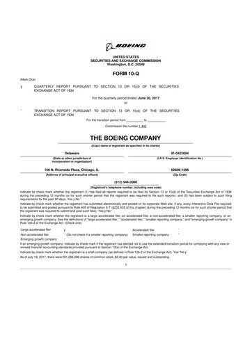Miniature Boeing 10-Q Rapport trimestriel 2017 