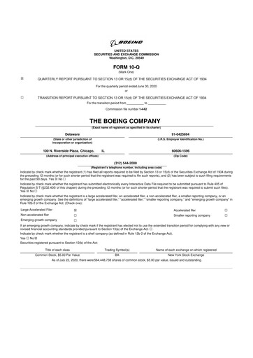 Miniature Boeing 10-Q Rapport trimestriel 2020 