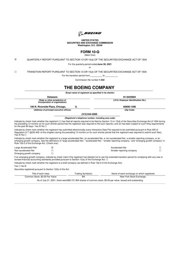 Miniature Boeing 10-Q Rapport trimestriel 2021 