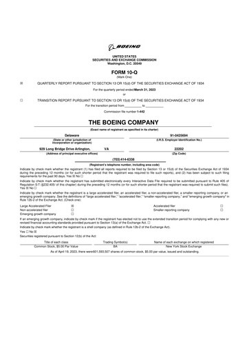 Miniature Boeing 10-Q Rapport trimestriel 2023 