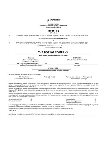 Miniature Boeing 10-Q Rapport trimestriel 2023 