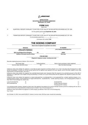 Miniature Boeing 10-Q Rapport trimestriel 2024 