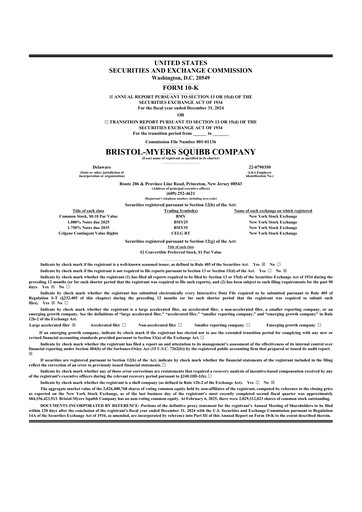 Miniature Bristol-Myers Squibb 10-K Rapport annuel 2024